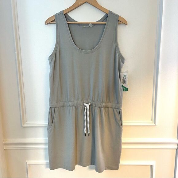 Zella Gwen Ponte Knit Modal Sleeveless Drawstring Waist Tank Dress Gray XL NWT - Picture 1 of 8